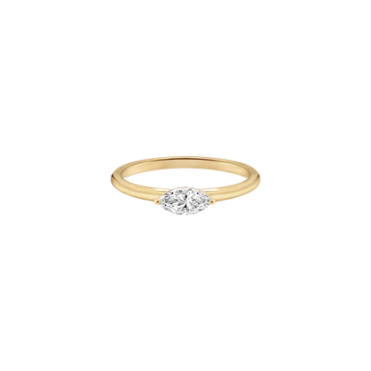 MARQUISE E-W LAB DIAMOND SOLITAIRE RING