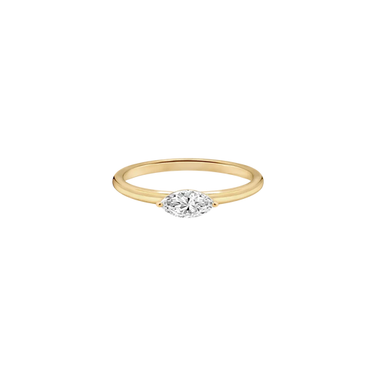 MARQUISE E-W LAB DIAMOND SOLITAIRE RING