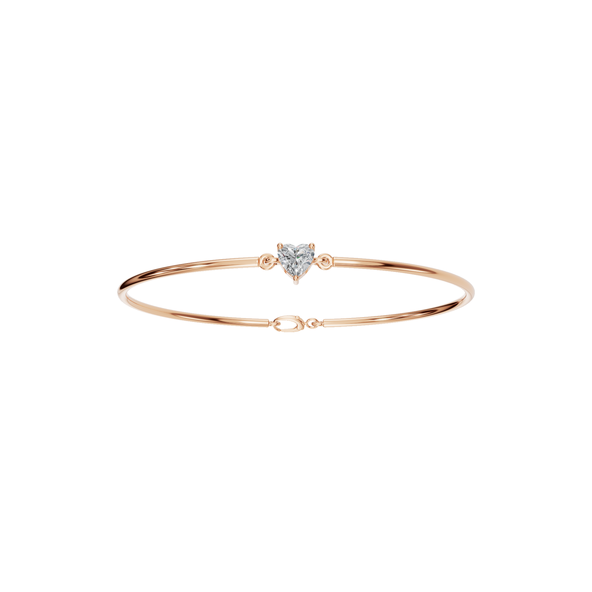 HEART SOLITAIRE BANGLE - M&D Signature Jewels