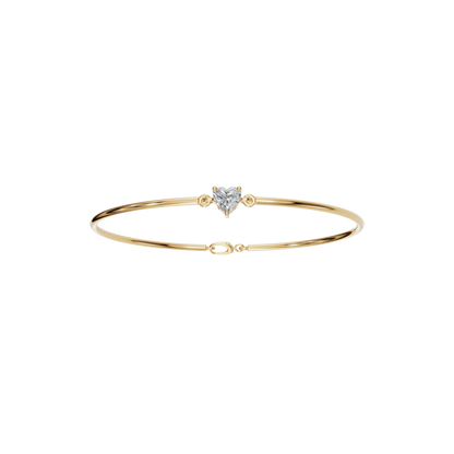 HEART SOLITAIRE BANGLE - M&D Signature Jewels