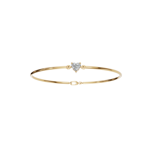 HEART SOLITAIRE BANGLE - M&D Signature Jewels