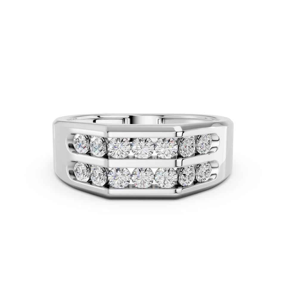 TWO ROW MENS WEDDING BAND
