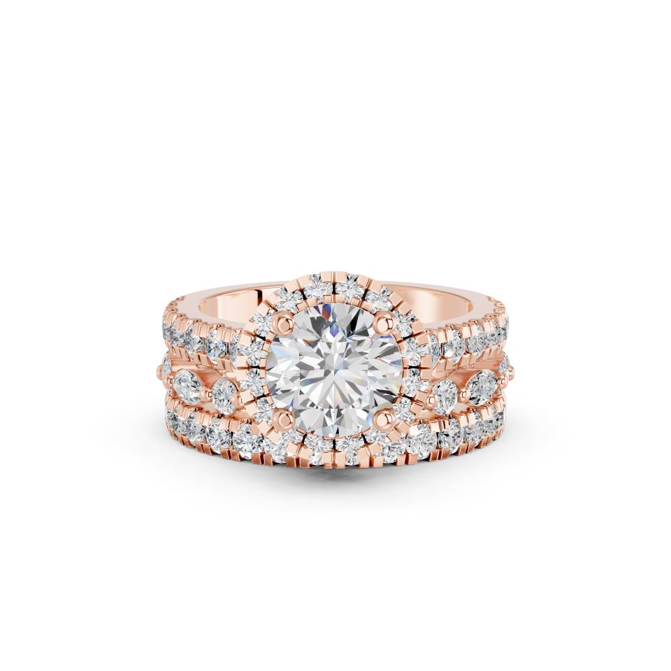 ROUND HALO PAVE BRIDAL SET