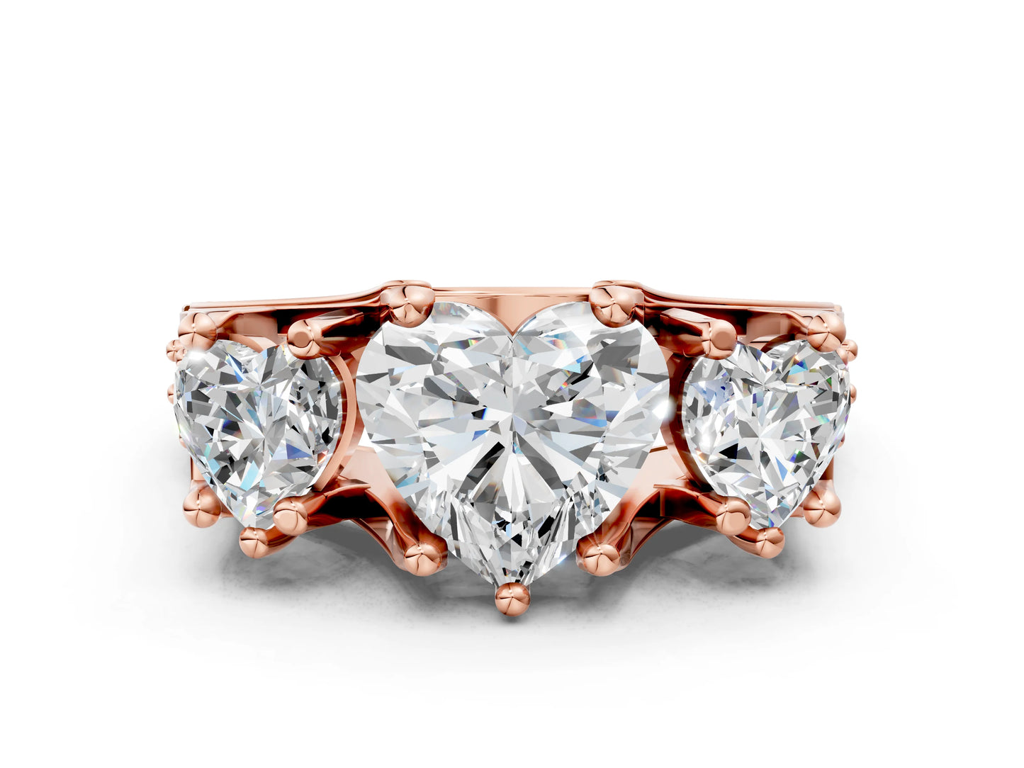 HEART 3 STONE RING - M&D Signature Jewels