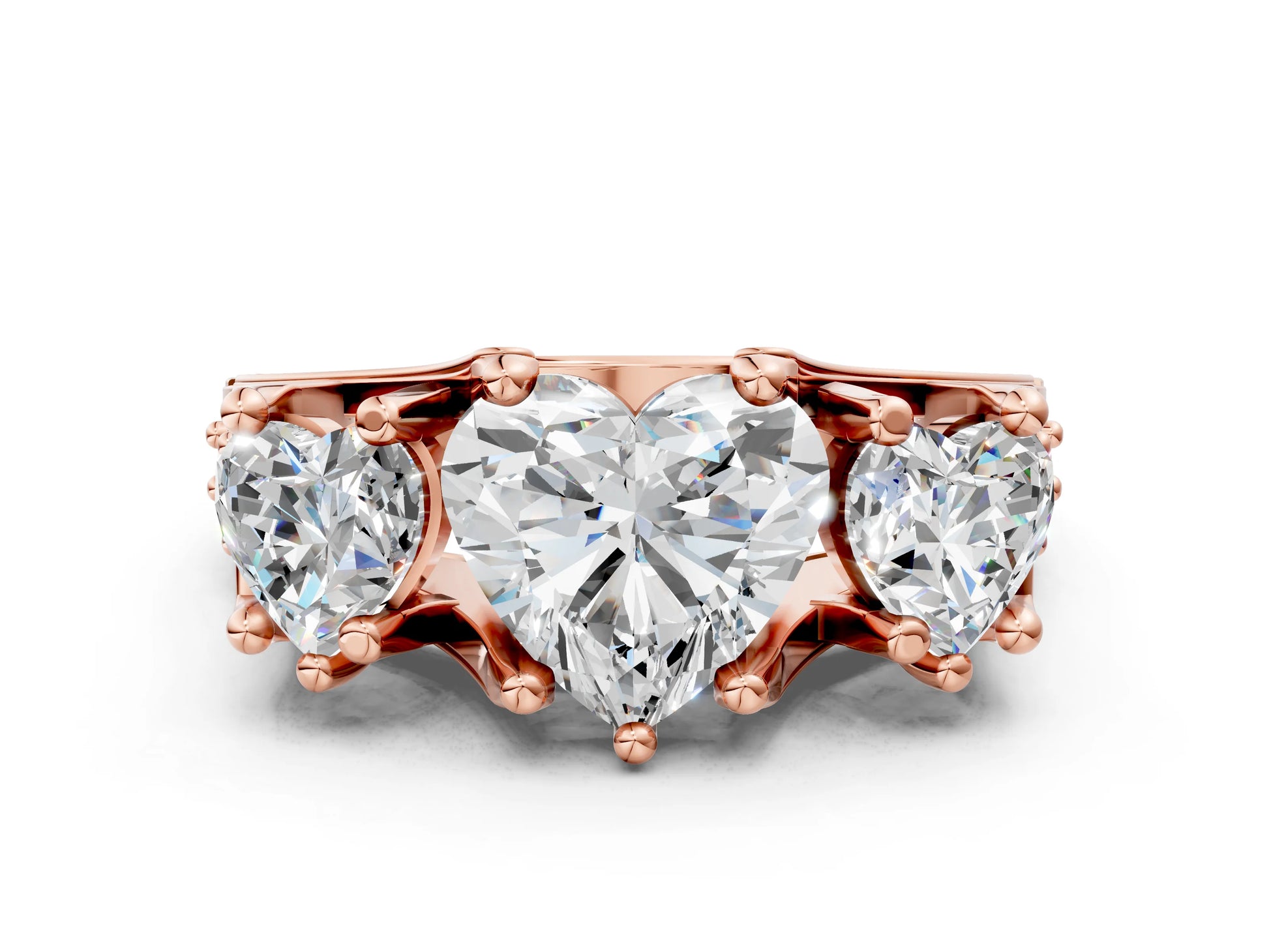 HEART 3 STONE RING - M&D Signature Jewels