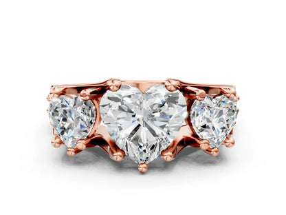 HEART 3 STONE RING - M&D Signature Jewels