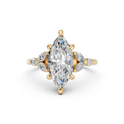 MARQUISE RING WITH SIDE STONES