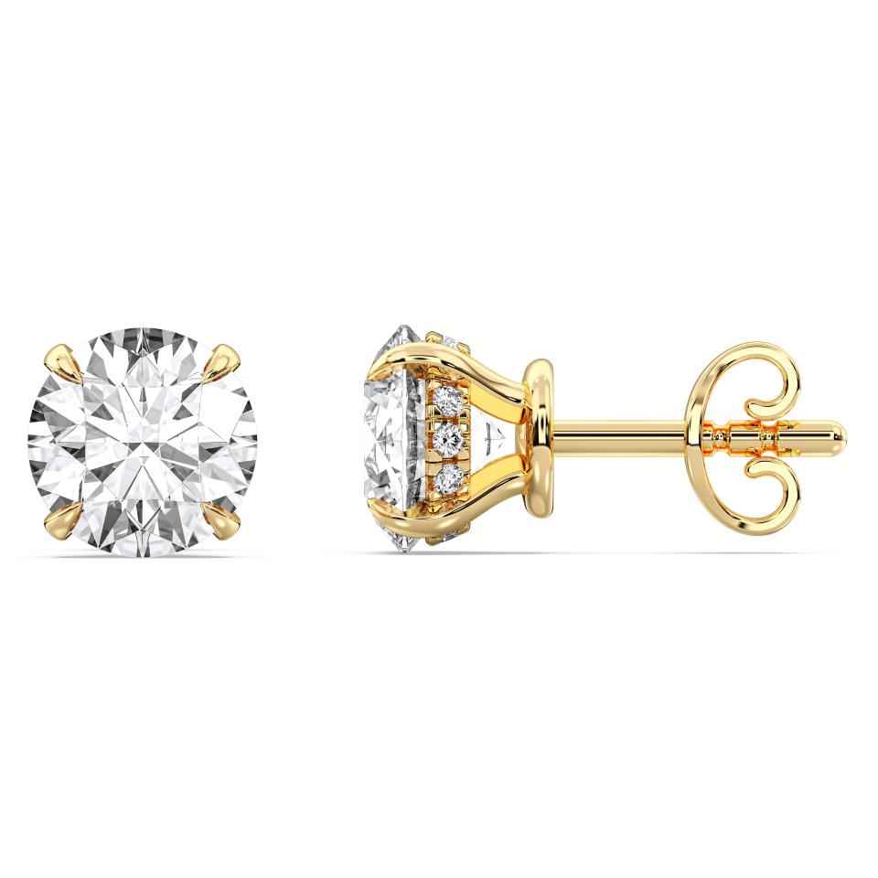ROUND HIDDEN HALO EARRING