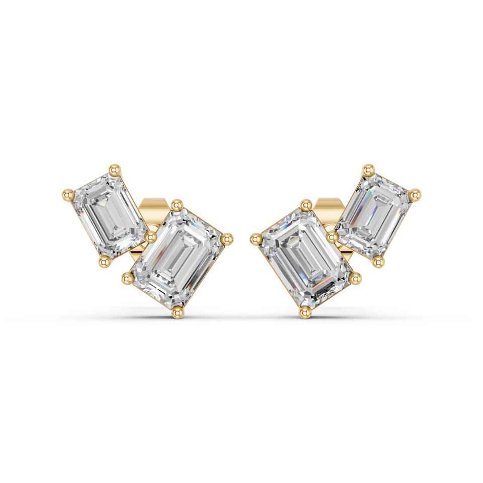EMERALD TWO STONE EARRING