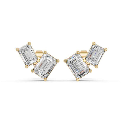 EMERALD TWO STONE EARRING