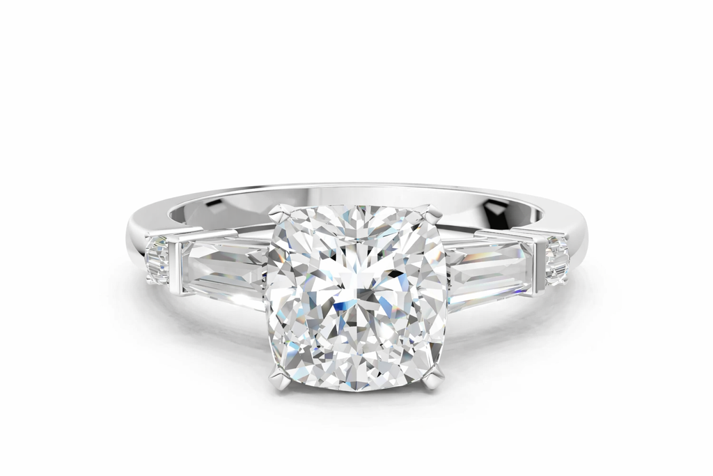CUSHION BAGUETTE ROUND CHANNEL RING
