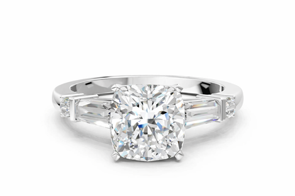 CUSHION BAGUETTE ROUND CHANNEL RING - M&D Signature Jewels