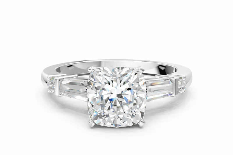 CUSHION BAGUETTE ROUND CHANNEL RING