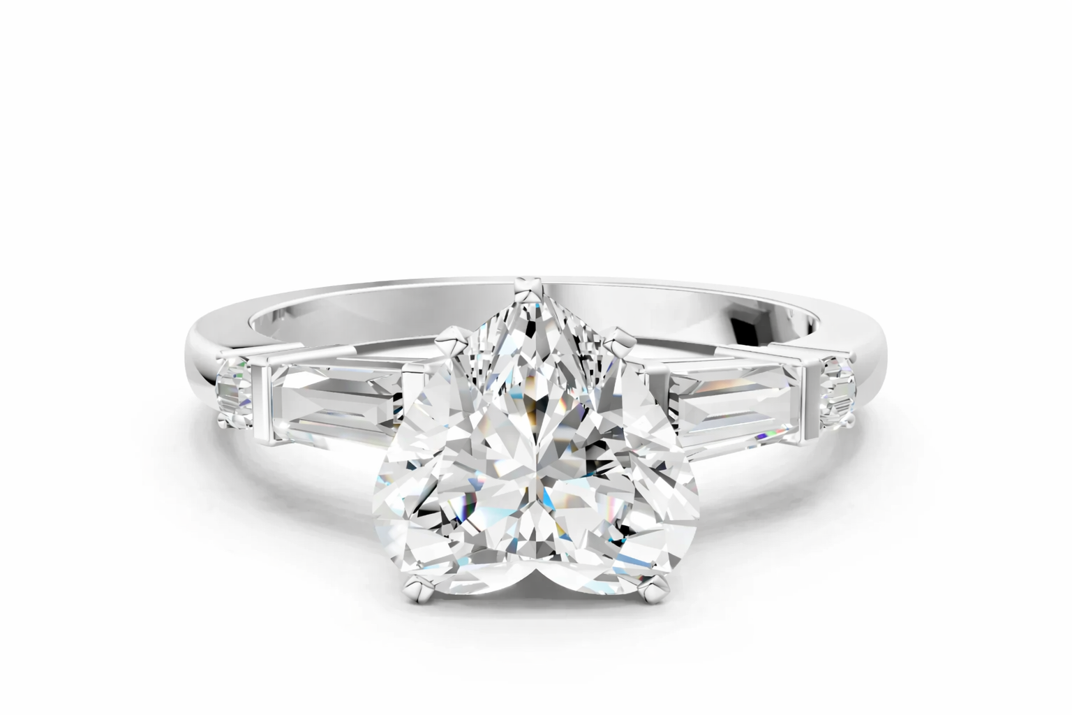 HEART BAGUETTE ROUND CHANNEL RING