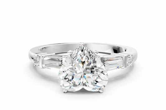 HEART BAGUETTE ROUND CHANNEL RING