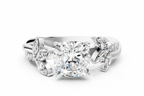 CUSHION FLORAL NATURE INSPIRED CHANNEL RING