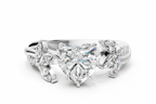 HEART FLORAL NATURE INSPIRED CHANNEL RING