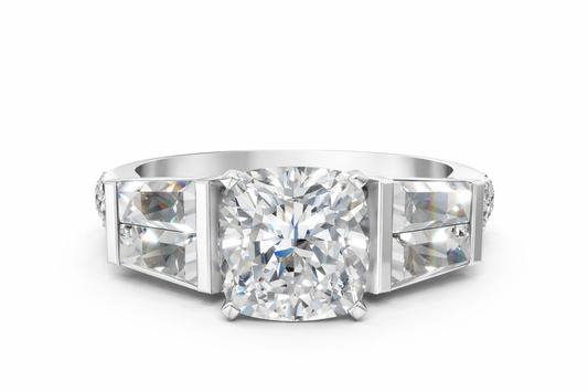 CUSHION BAGUETTE CHANNEL RING