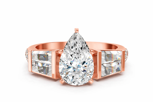 PEAR BAGUETTE CHANNEL RING - M&D Signature Jewels