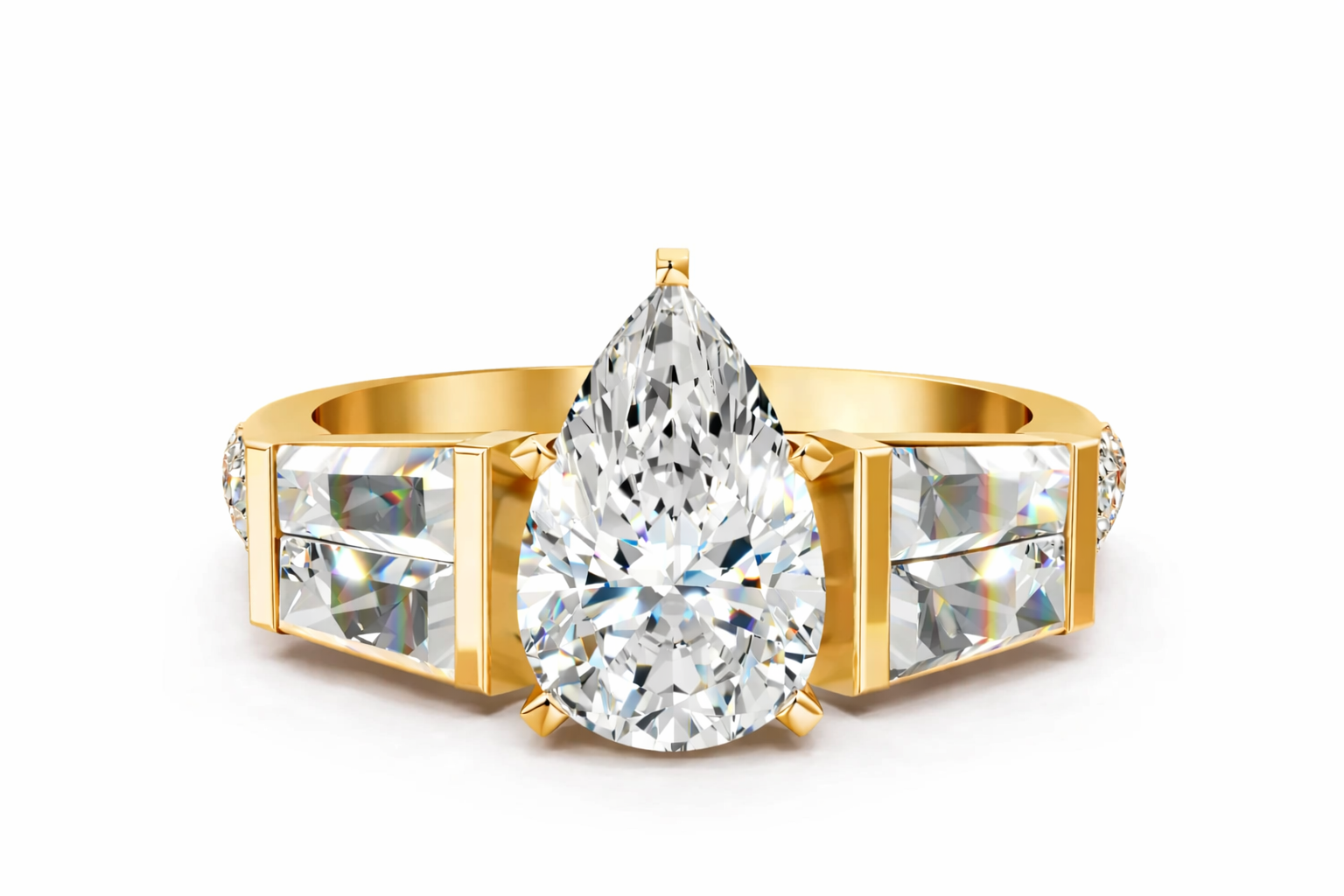 PEAR BAGUETTE CHANNEL RING - M&D Signature Jewels