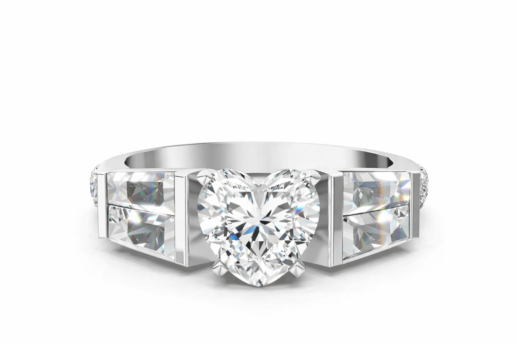 HEART BAGUETTE CHANNEL RING