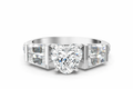 HEART BAGUETTE CHANNEL RING