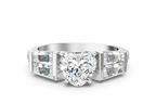 HEART BAGUETTE CHANNEL RING