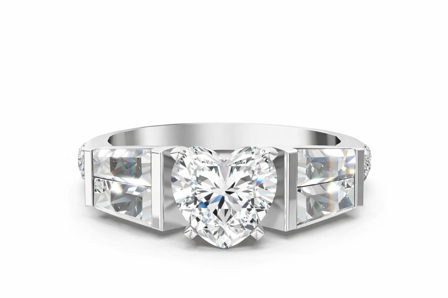 HEART BAGUETTE CHANNEL RING