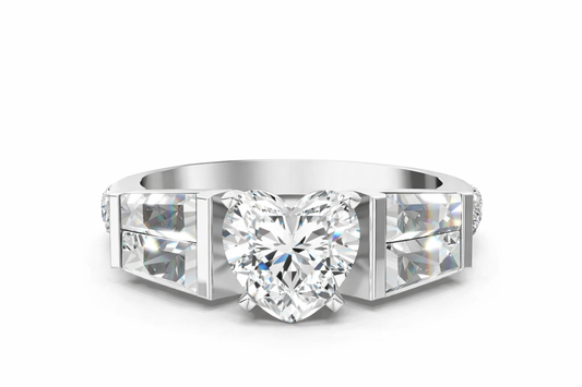 HEART BAGUETTE CHANNEL RING