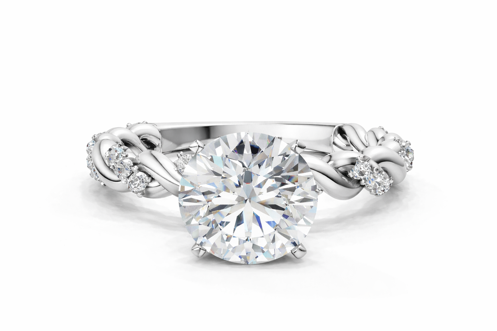 ROUND TWISTED PAVE RING