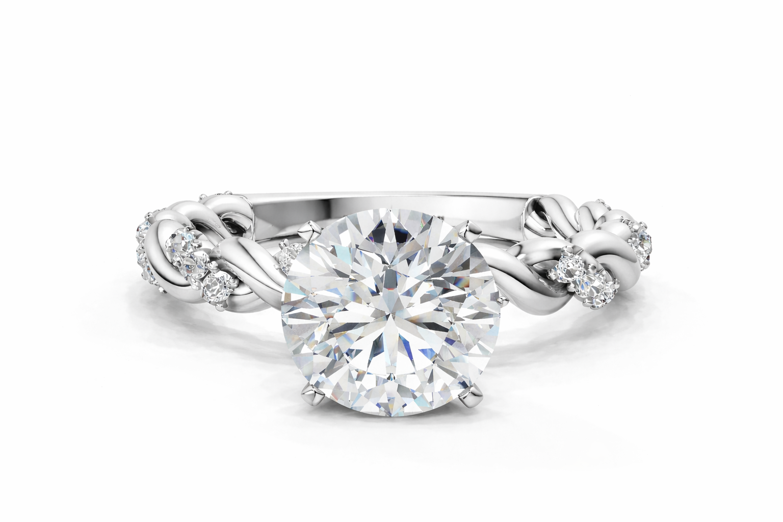 ROUND TWISTED PAVE RING