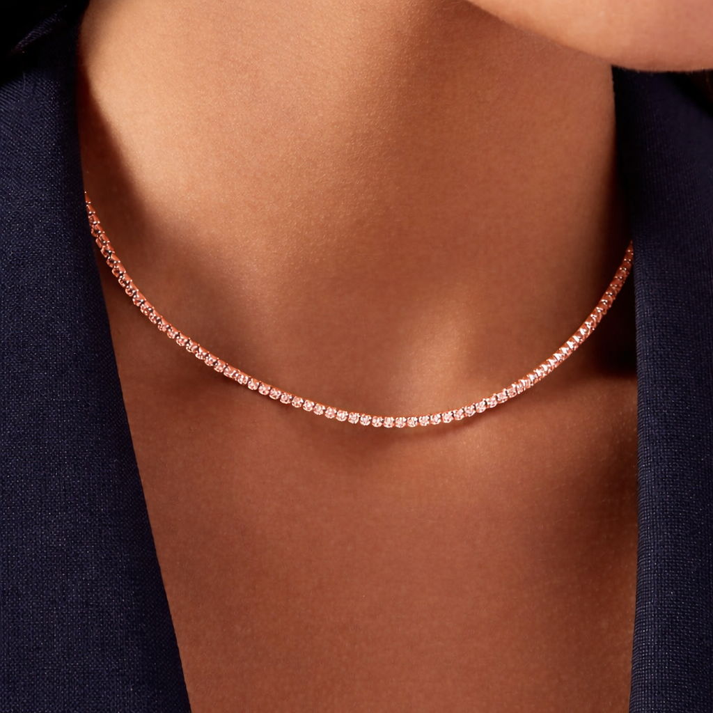 ROUND MINI TENNIS NECKLACE - M&D Signature Jewels