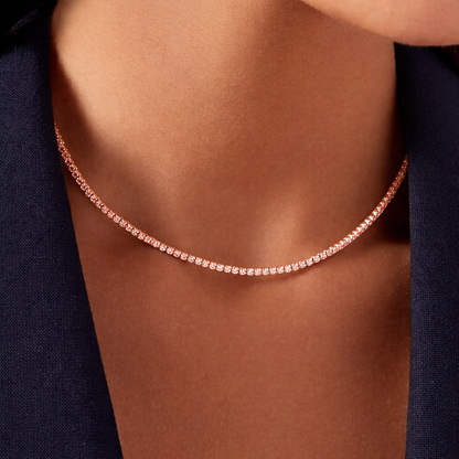 ROUND MINI TENNIS NECKLACE - M&D Signature Jewels
