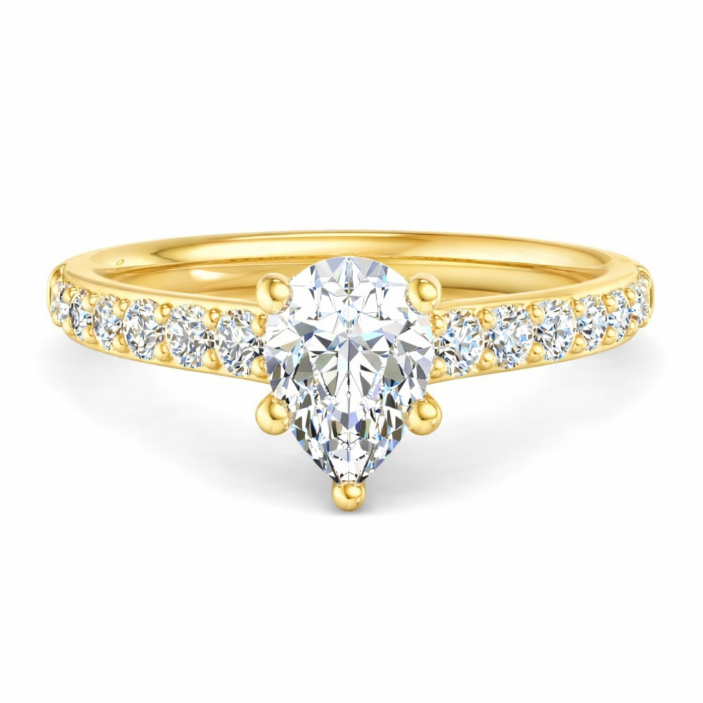 PEAR PAVE WITH HIDDEN HALO RING - M&D Signature Jewels