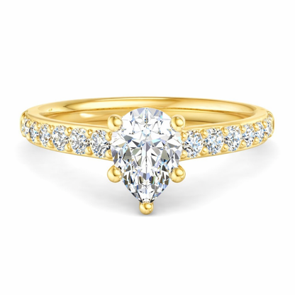 PEAR PAVE WITH HIDDEN HALO RING - M&D Signature Jewels