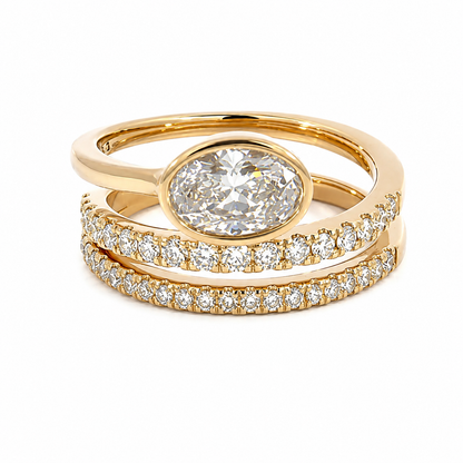 OVAL FANCY PAVE WEDDING RING - M&D Signature Jewels