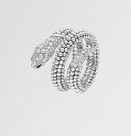 SERPENT MILGRAIN PAVE LAB DIAMOND RING