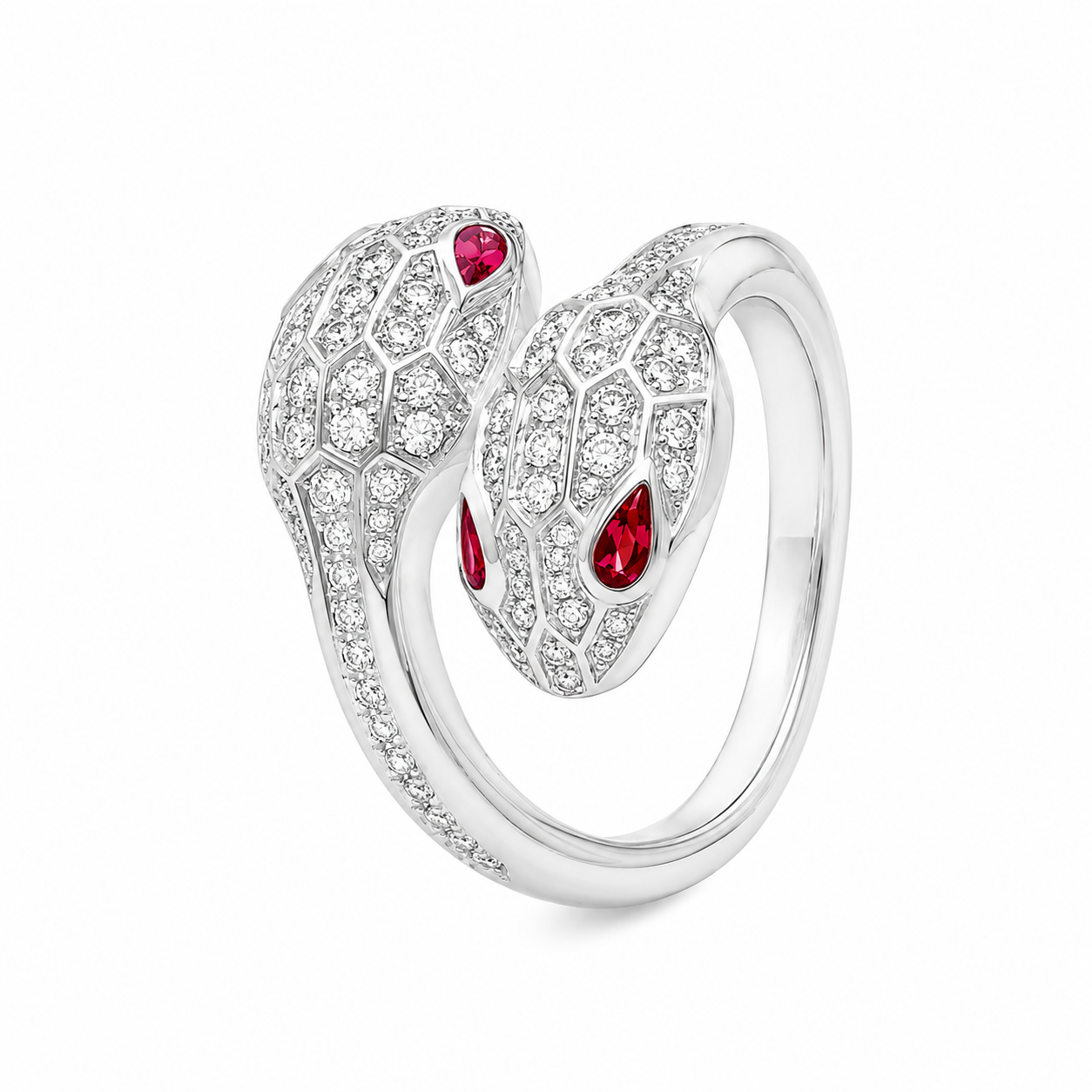 SERPENT RUBY PAVE LAB DIAMOND RING