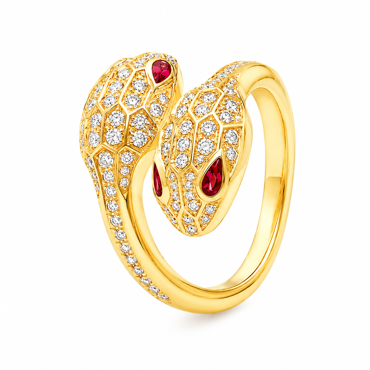 SERPENT RUBY PAVE LAB DIAMOND RING