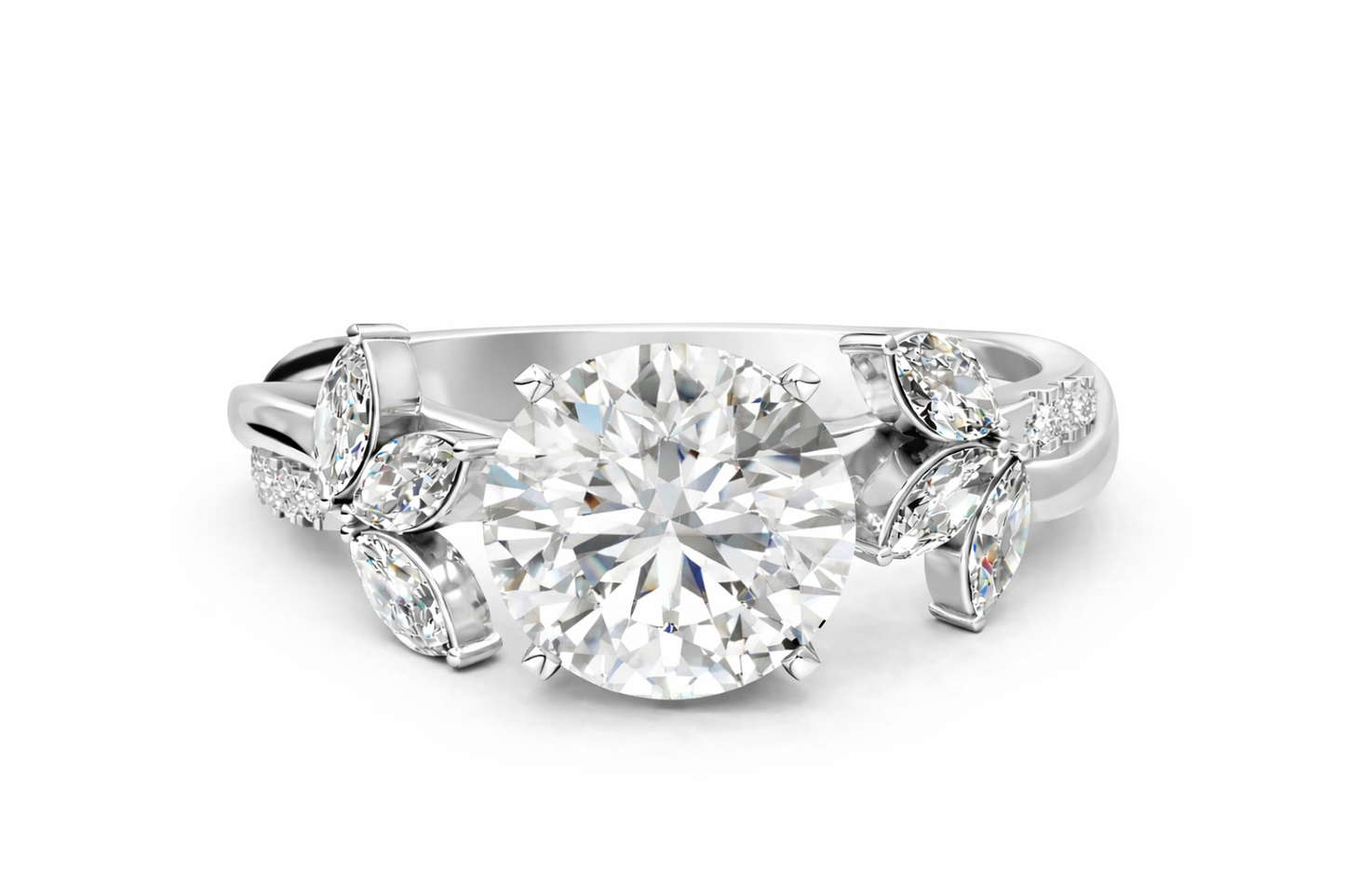 ROUND FLORAL NATURE INSPIRED CHANNEL RING - M&D Signature Jewels