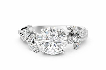ROUND FLORAL NATURE INSPIRED CHANNEL RING - M&D Signature Jewels