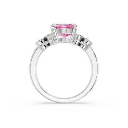 OVAL PINK HALO RING