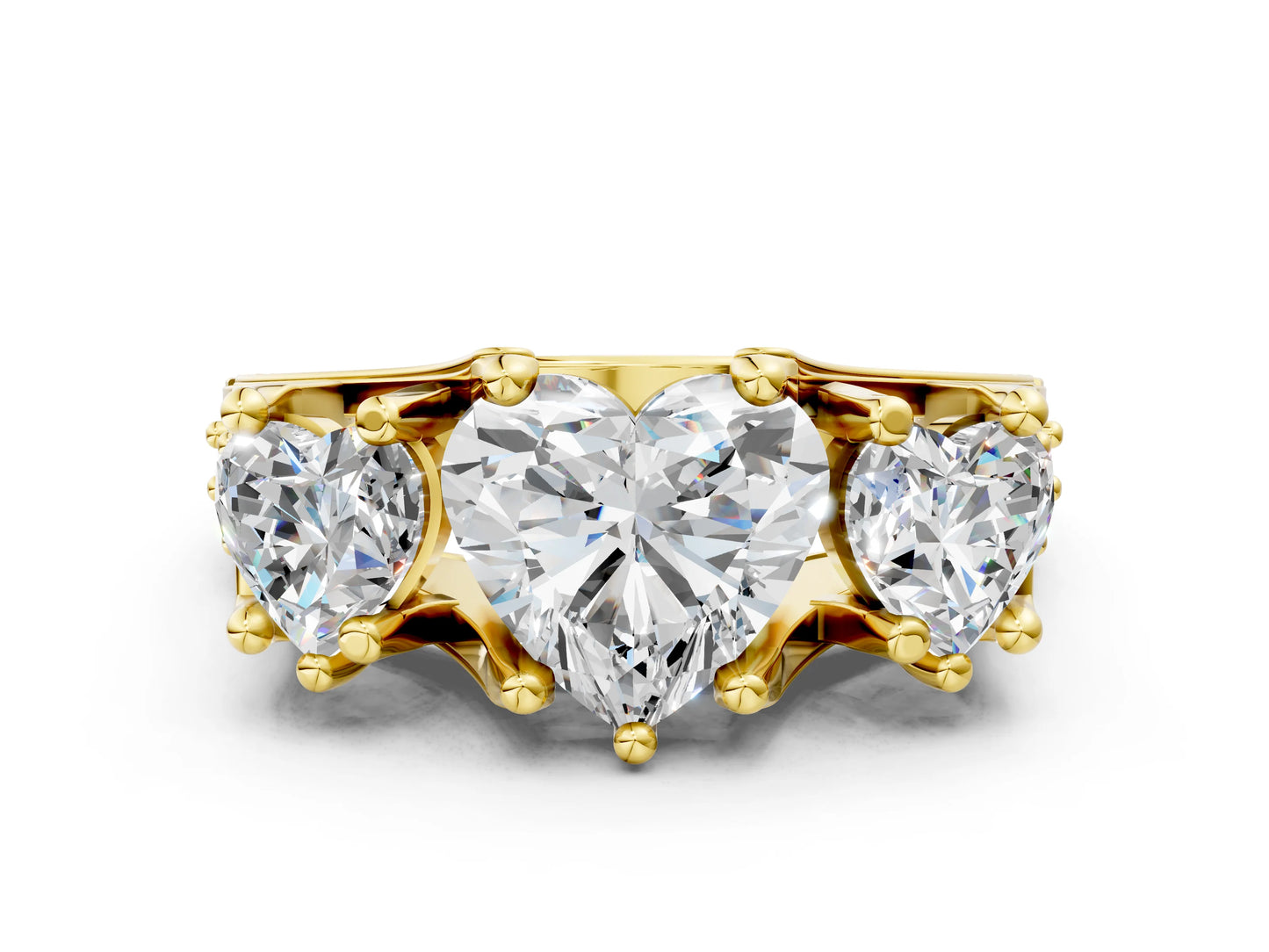 HEART 3 STONE RING - M&D Signature Jewels