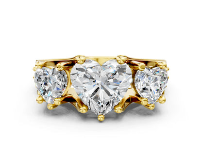 HEART 3 STONE RING - M&D Signature Jewels