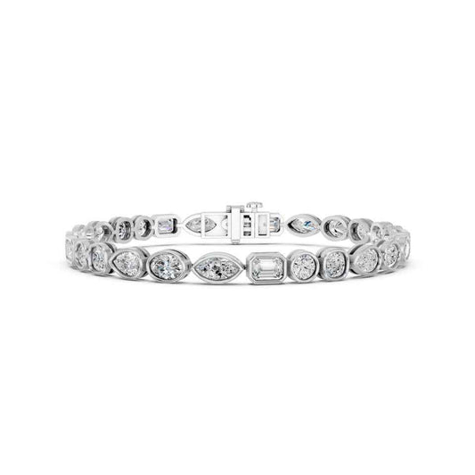 MULTI-SHAPE BEZEL TENNIS NECKLACE