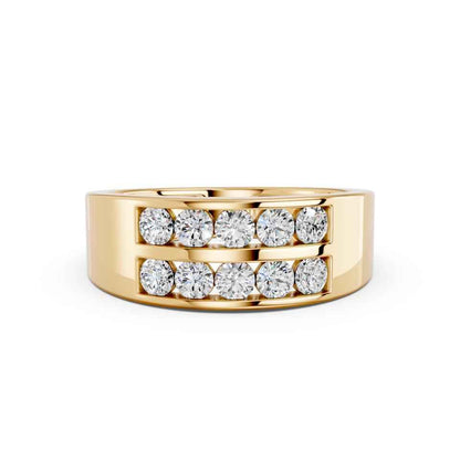 ROUND TWO ROW WEDDING BAND