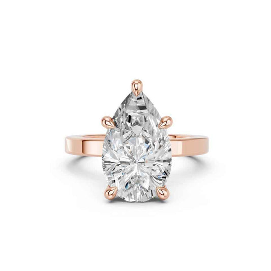 PEAR RING WITH COLLAR HIDDEN HALO