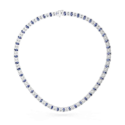 OVAL BLUE SAPPHIRE NECKLACE