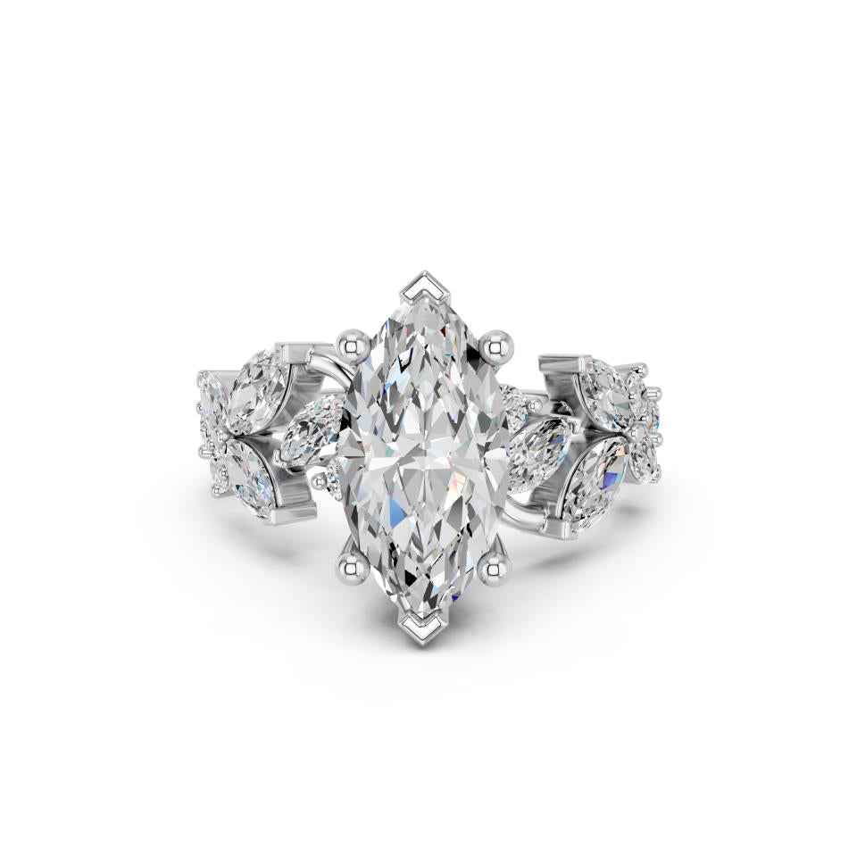 MARQUISE WITH FLORAL SIDE STONES