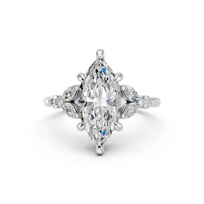 MARQUISE RING WITH SIDE STONES
